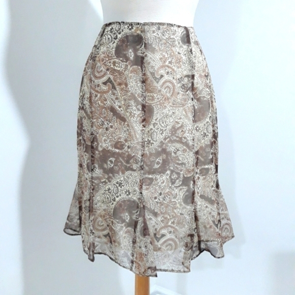 Kathie Lee Collection Lining Lightweight Paisley Print Skirt Size 10 - Picture 1 of 8